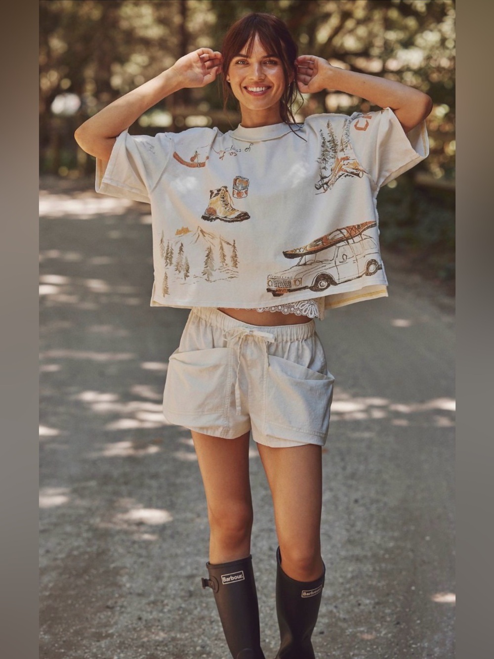 FREE PEOPLE Mountain View Graphic Tee Top/SHORT SLEEVE TOP